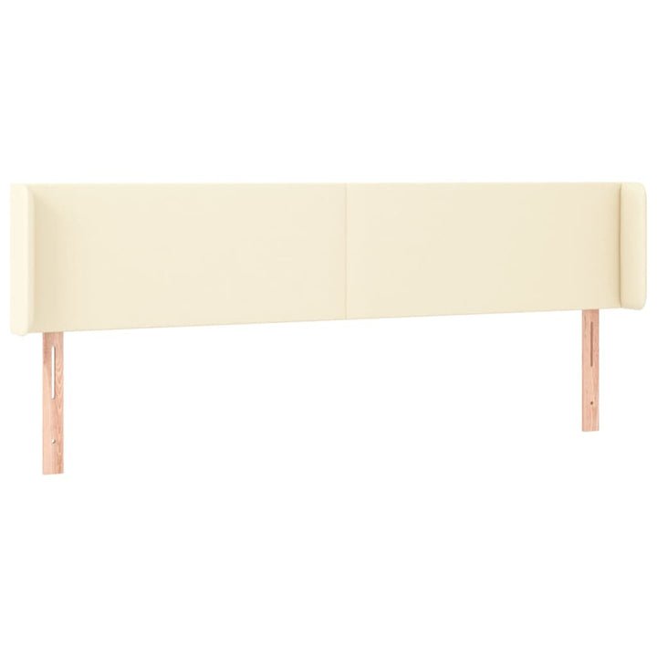 sengegavl med LED-lys 183x16x78/88 cm kunstlæder cremefarvet
