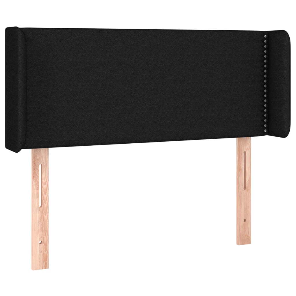 sengegavl med LED-lys 83x16x78/88 cm stof sort