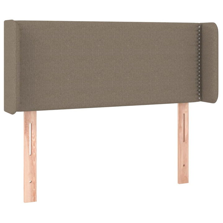 sengegavl med LED-lys 93x16x78/88 cm stof gråbrun