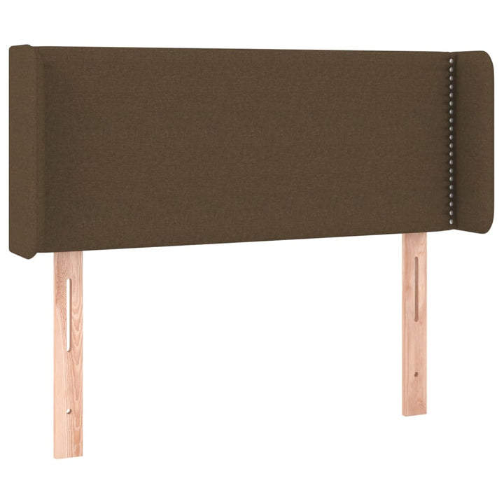sengegavl med LED-lys 103x16x78/88 cm stof mørkebrun