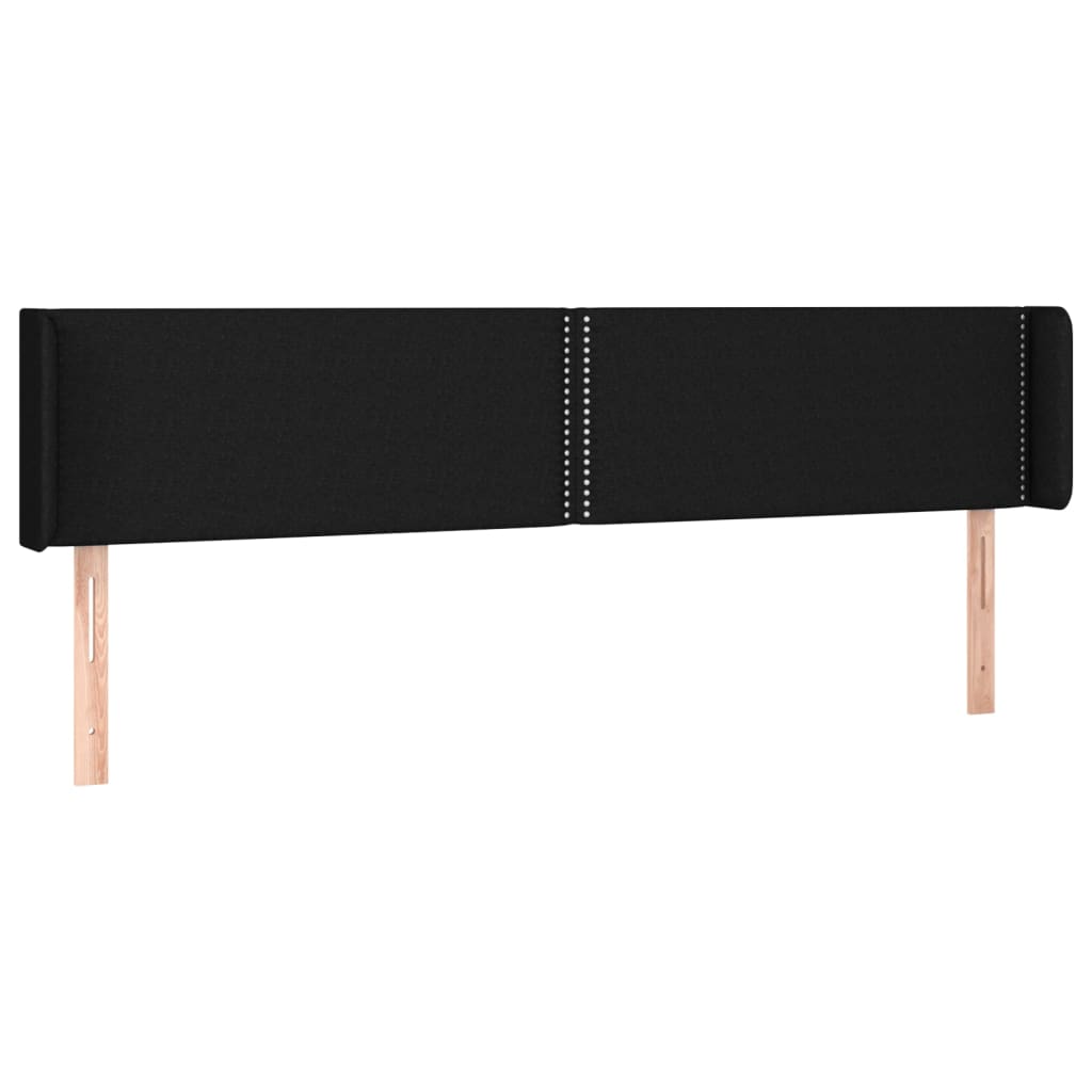 sengegavl med LED-lys 163x16x78/88 cm stof sort