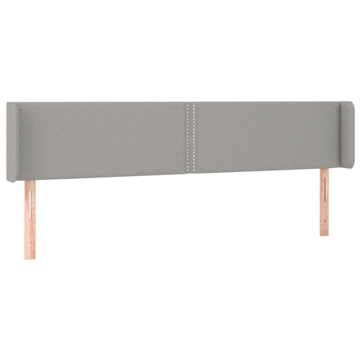 sengegavl med LED-lys 183x16x78/88 cm stof lysegrå