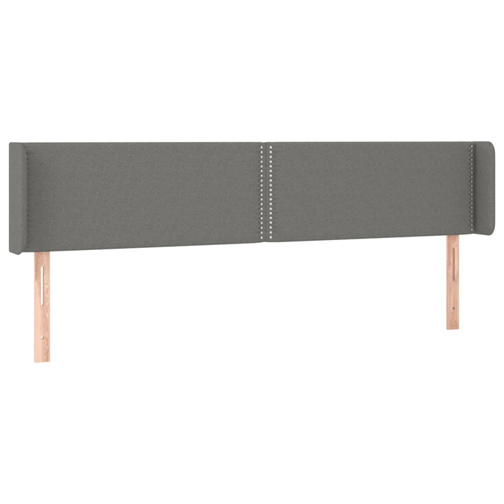 sengegavl med LED-lys 183x16x78/88 cm stof mørkegrå