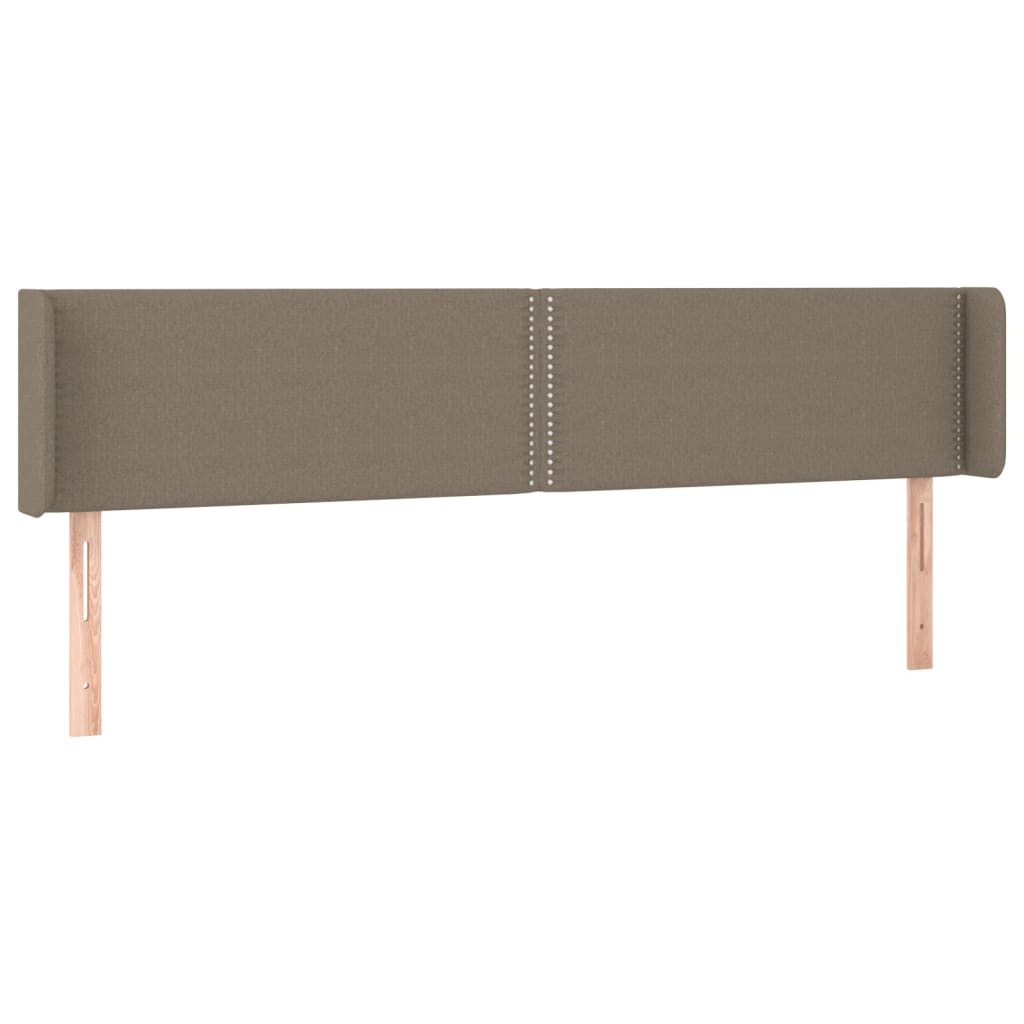 sengegavl med LED-lys 183x16x78/88 cm stof gråbrun