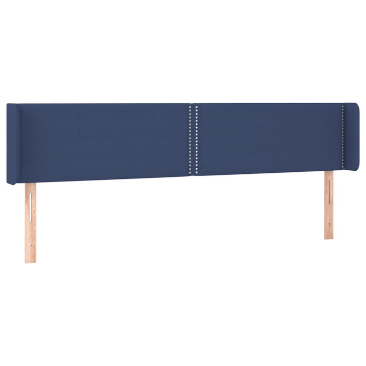 sengegavl med LED-lys 183x16x78/88 cm stof blå