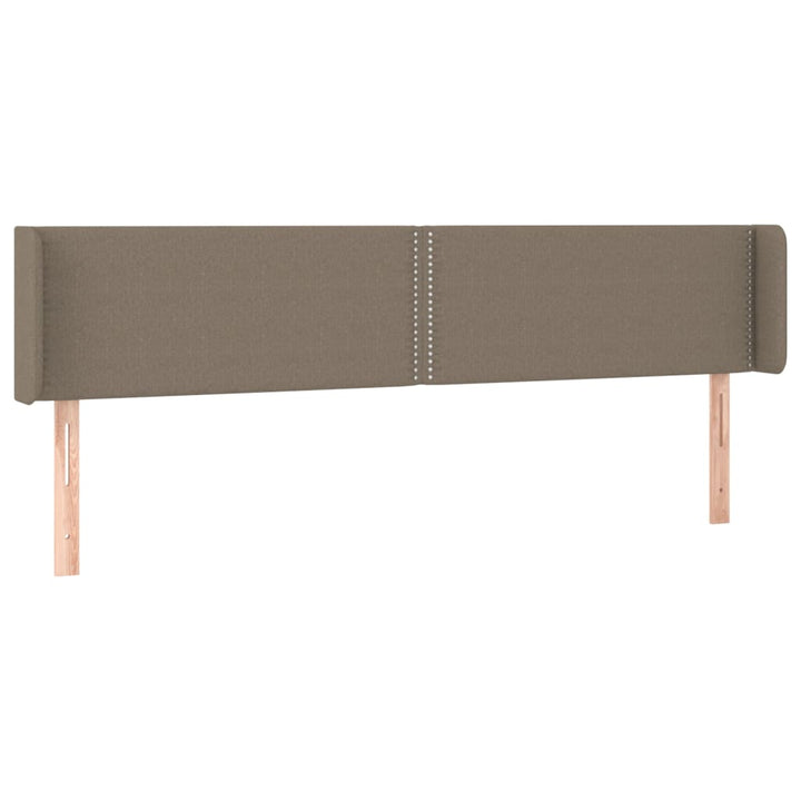 sengegavl med LED-lys 203x16x78/88 cm stof gråbrun