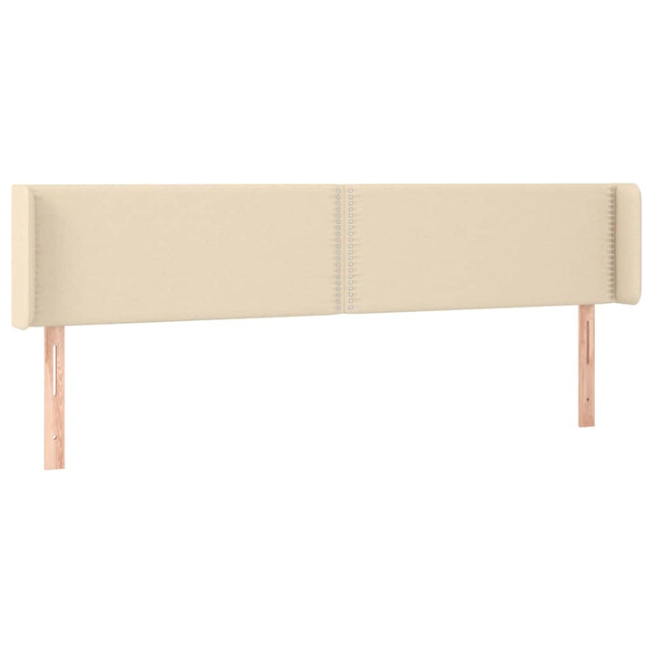 sengegavl med LED-lys 203x16x78/88 cm stof cremefarvet