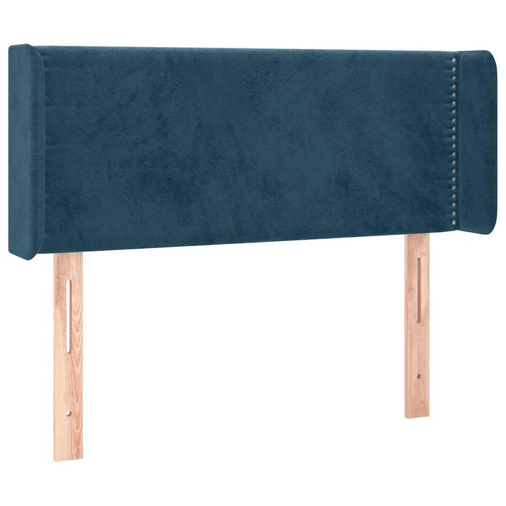 sengegavl med LED-lys 103x16x78/88 cm fløjl mørkeblå