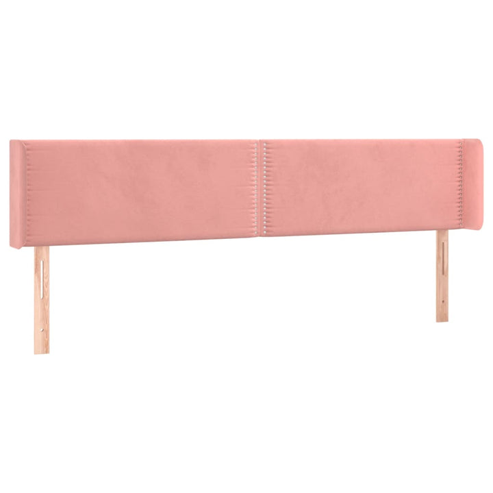 sengegavl med LED-lys 163x16x78/88 cm fløjl lyserød