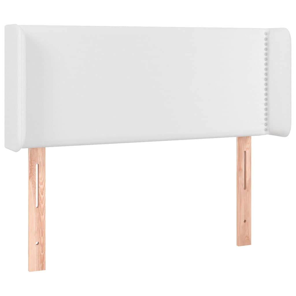 sengegavl med LED-lys 103x16x78/88 cm kunstlæder hvid