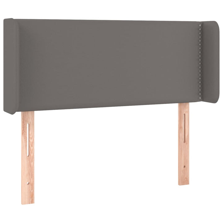 sengegavl med LED-lys 103x16x78/88 cm kunstlæder grå