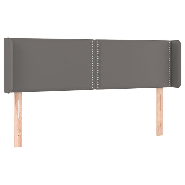 sengegavl med LED-lys 147x16x78/88 cm kunstlæder grå