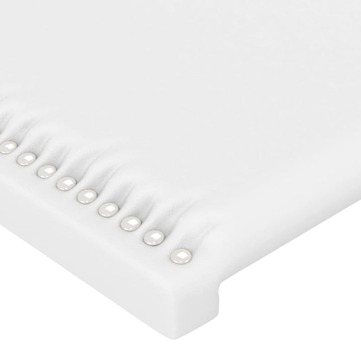 sengegavl med LED-lys 203x16x78/88 cm kunstlæder hvid