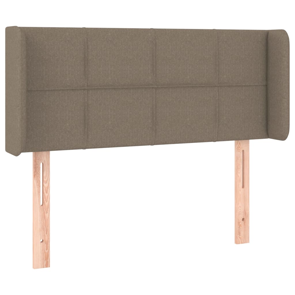 sengegavl med LED-lys 83x16x78/88 cm stof gråbrun