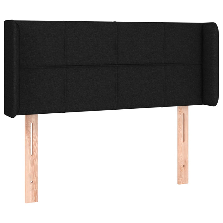 sengegavl med LED-lys 93x16x78/88 cm stof sort