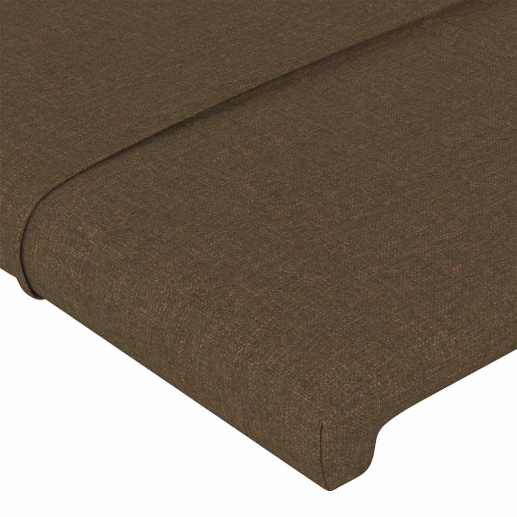 sengegavl med LED-lys 93x16x78/88 cm stof mørkebrun
