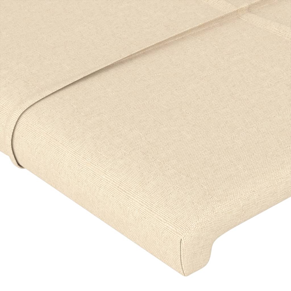 sengegavl med LED-lys 93x16x78/88 cm stof cremefarvet