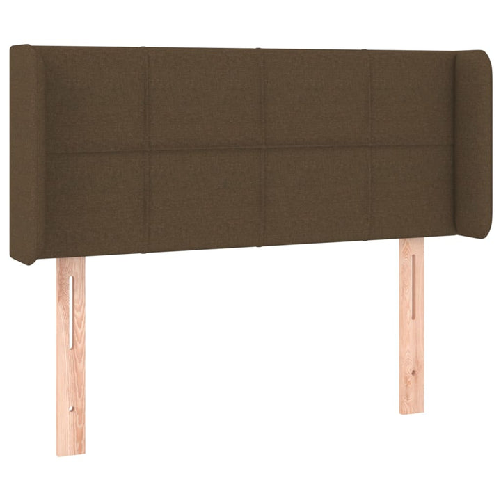 sengegavl med LED-lys 103x16x78/88 cm stof mørkebrun