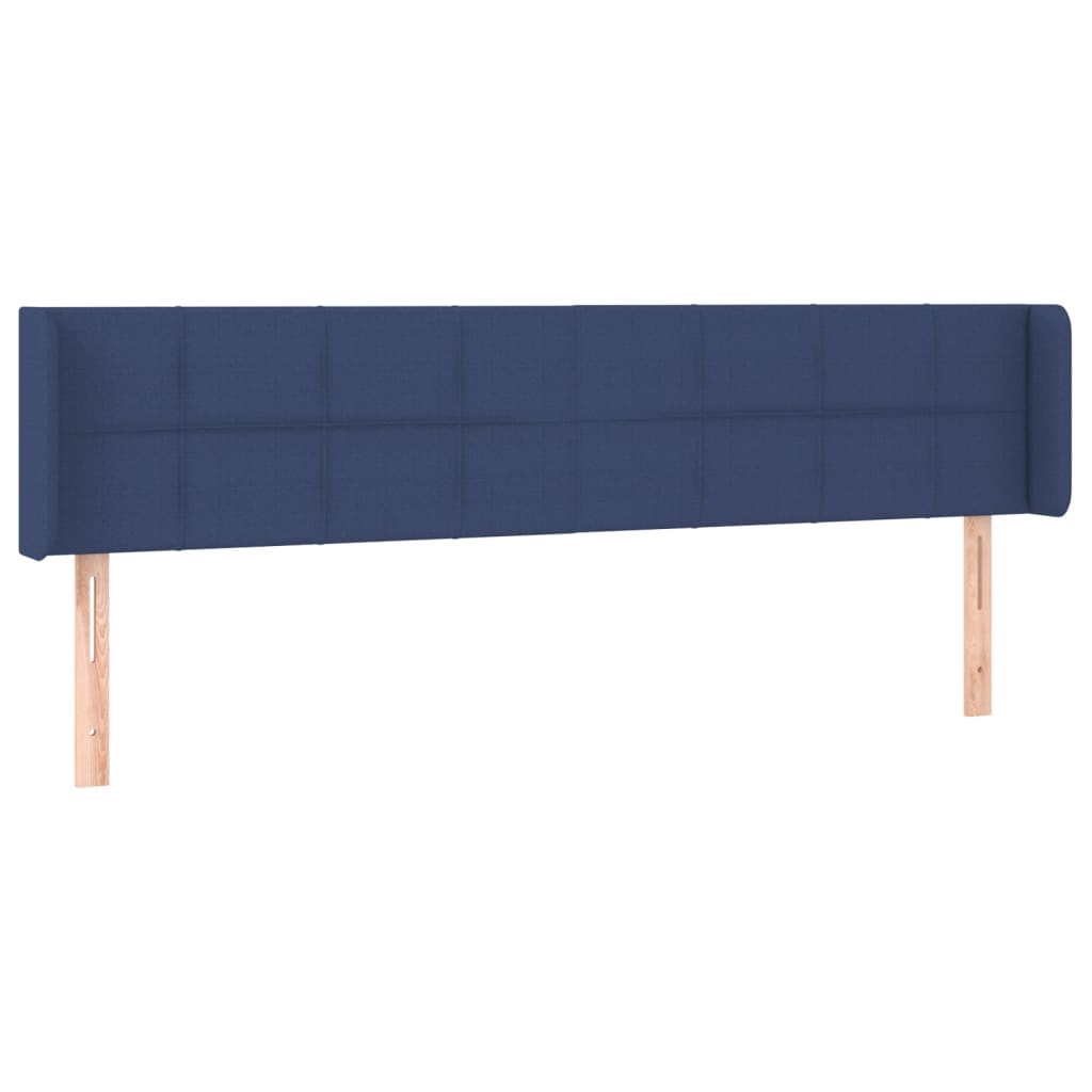 sengegavl med LED-lys 183x16x78/88 cm stof blå