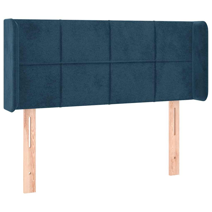 sengegavl med LED-lys 93x16x78/88 cm fløjl Mørkeblå