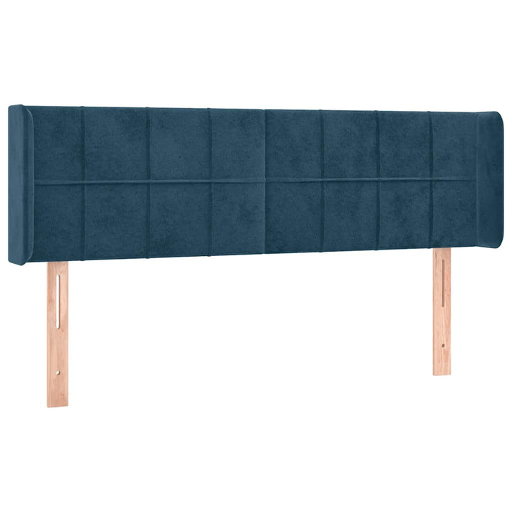 sengegavl med LED-lys 147x16x78/88 cm fløjl mørkeblå