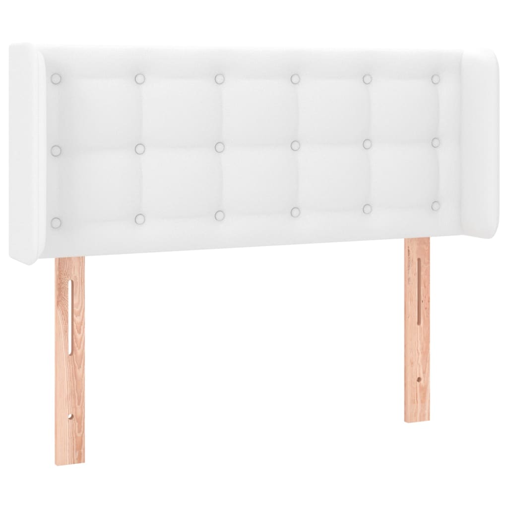 sengegavl med LED-lys 93x16x78/88 cm kunstlæder hvid