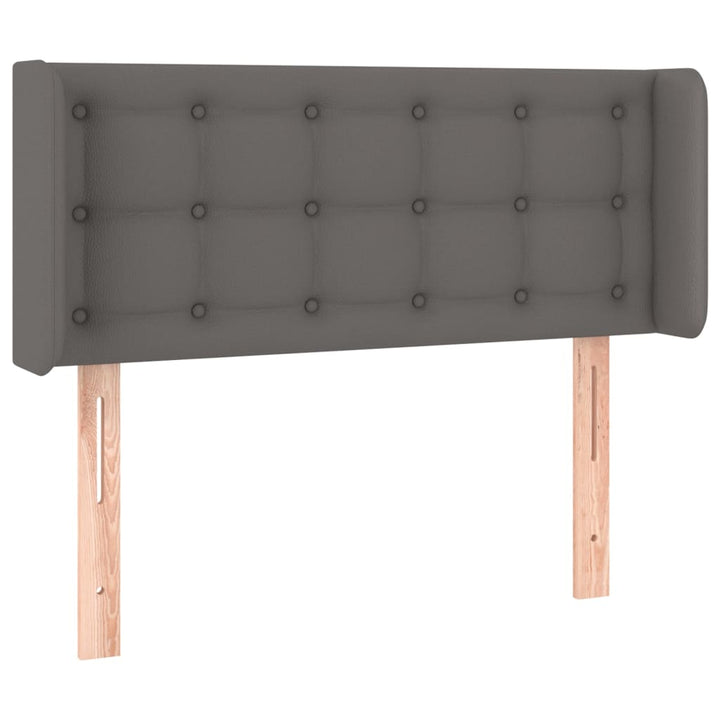 sengegavl med LED-lys 93x16x78/88 cm kunstlæder grå