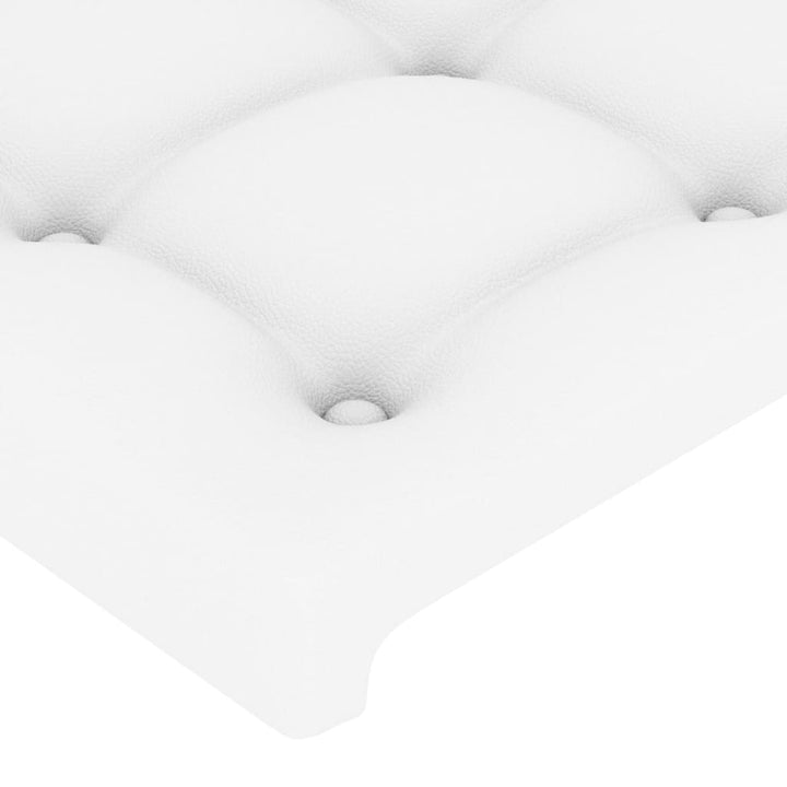 sengegavl med LED-lys 183x16x78/88 cm kunstlæder hvid