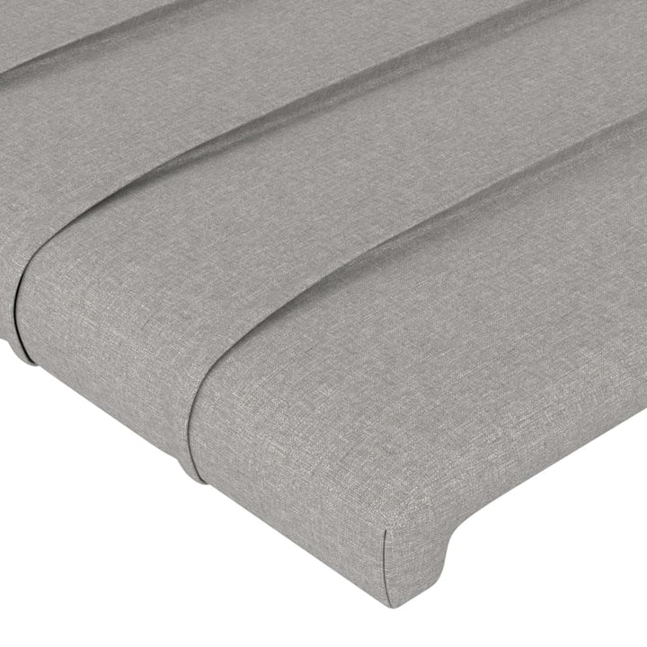 sengegavl med LED-lys 93x16x78/88 cm stof lysegrå