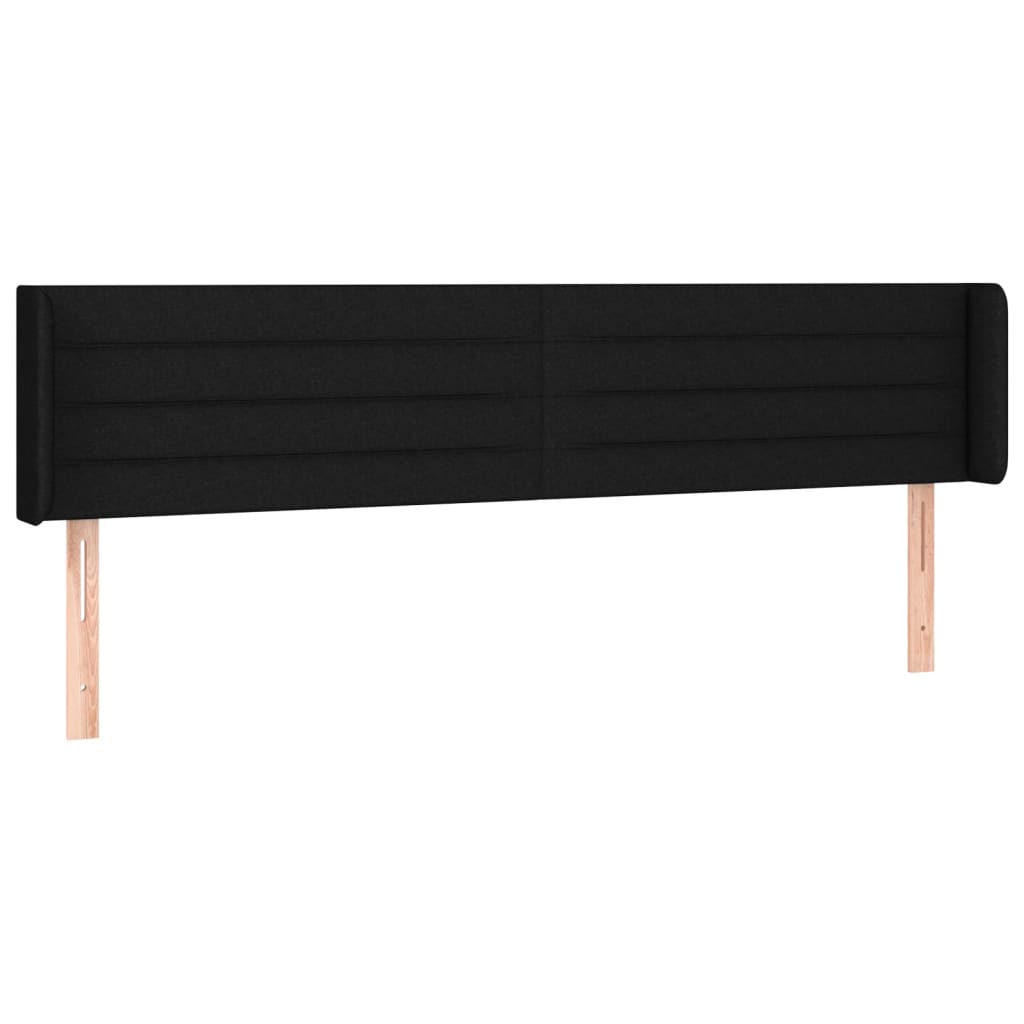 sengegavl med LED-lys 203x16x78/88 cm stof sort