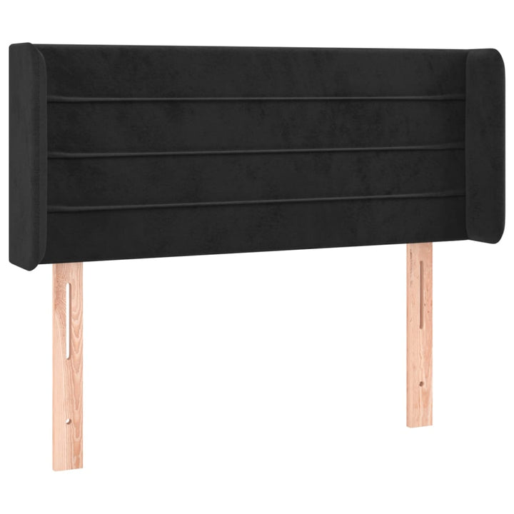 sengegavl med LED-lys 93x16x78/88 cm fløjl sort