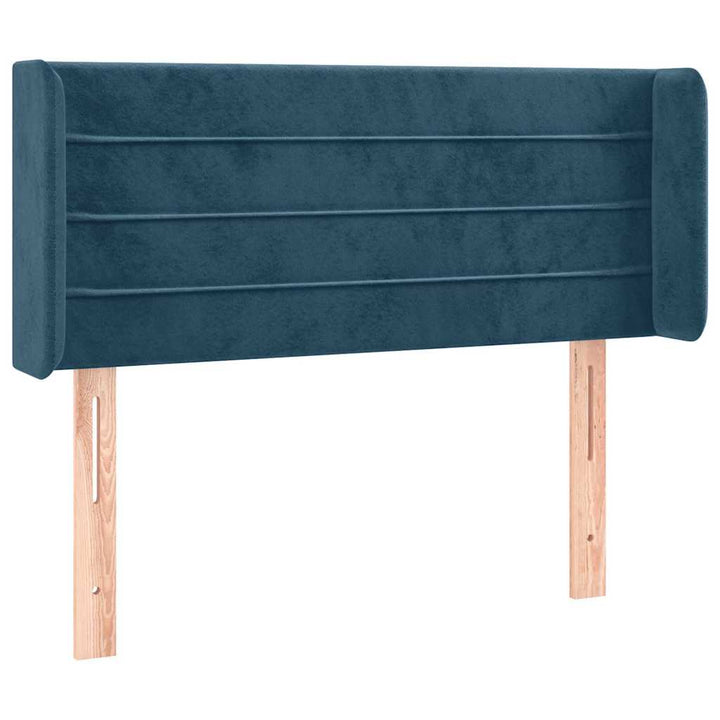 sengegavl med LED-lys 93x16x78/88 cm fløjl Mørkeblå