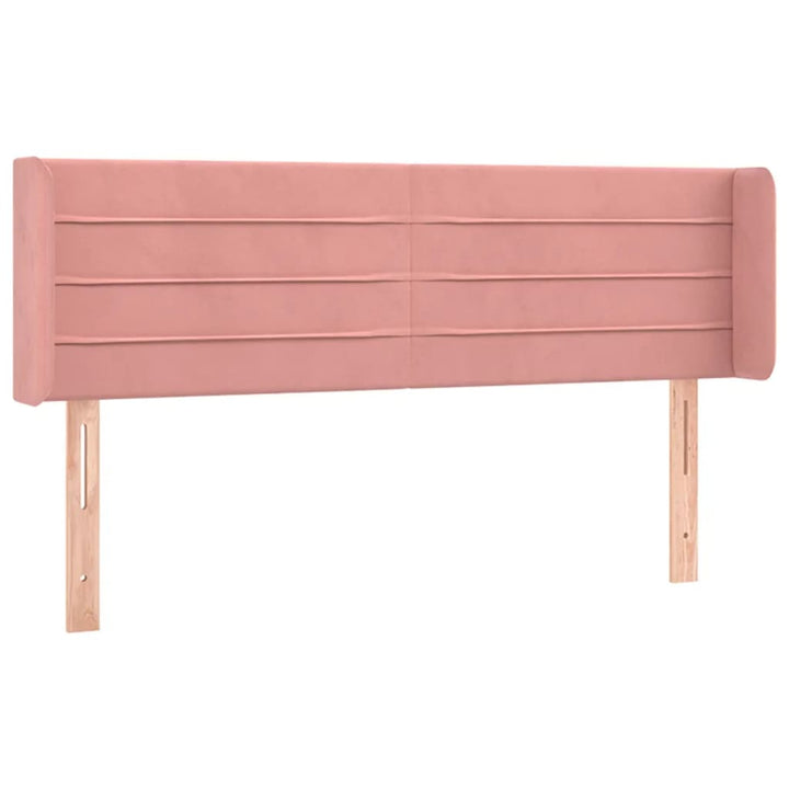 sengegavl med LED-lys 147x16x78/88 cm fløjl lyserød