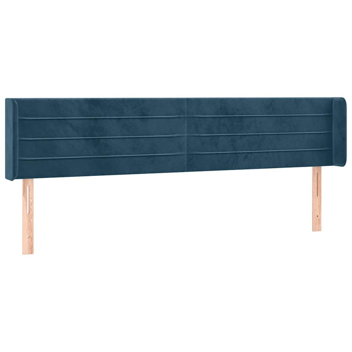 sengegavl med LED-lys 163x16x78/88 cm fløjl mørkeblå