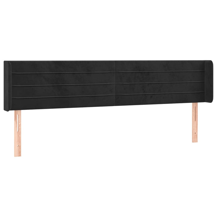sengegavl med LED-lys 183x16x78/88 cm fløjl sort