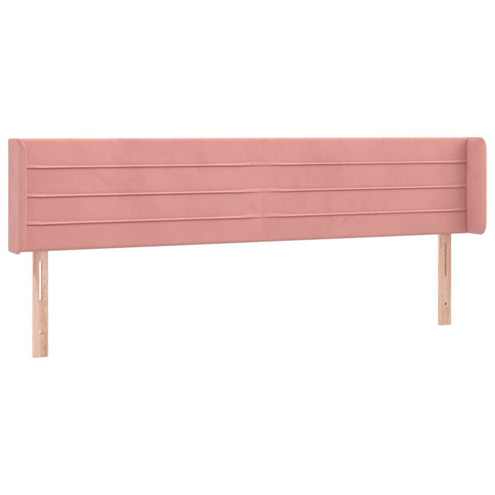 sengegavl med LED-lys 183x16x78/88 cm fløjl lyserød