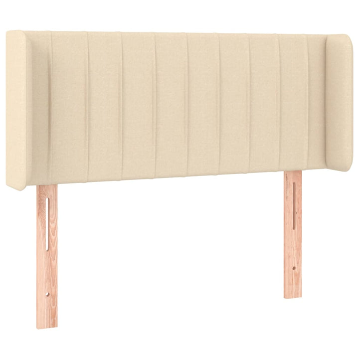 sengegavl med LED-lys 103x16x78/88 cm stof cremefarvet