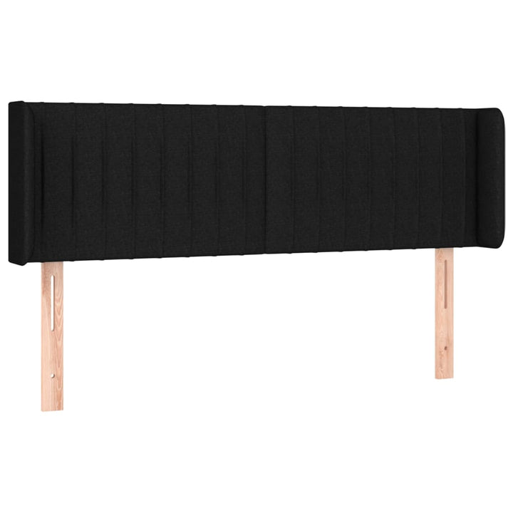 sengegavl med LED-lys 147x16x78/88 cm stof sort