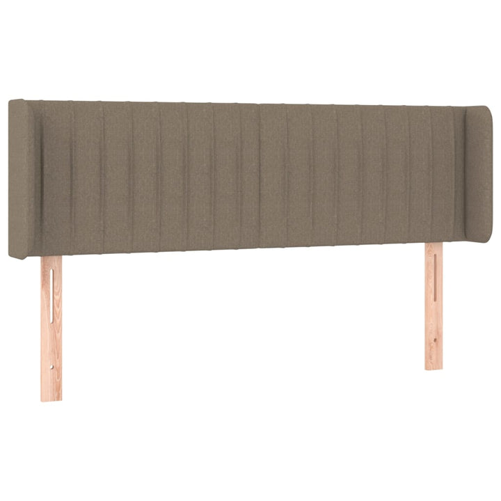 sengegavl med LED-lys 147x16x78/88 cm stof gråbrun