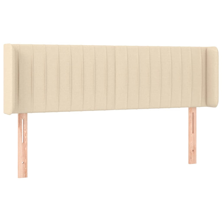 sengegavl med LED-lys 147x16x78/88 cm stof cremefarvet