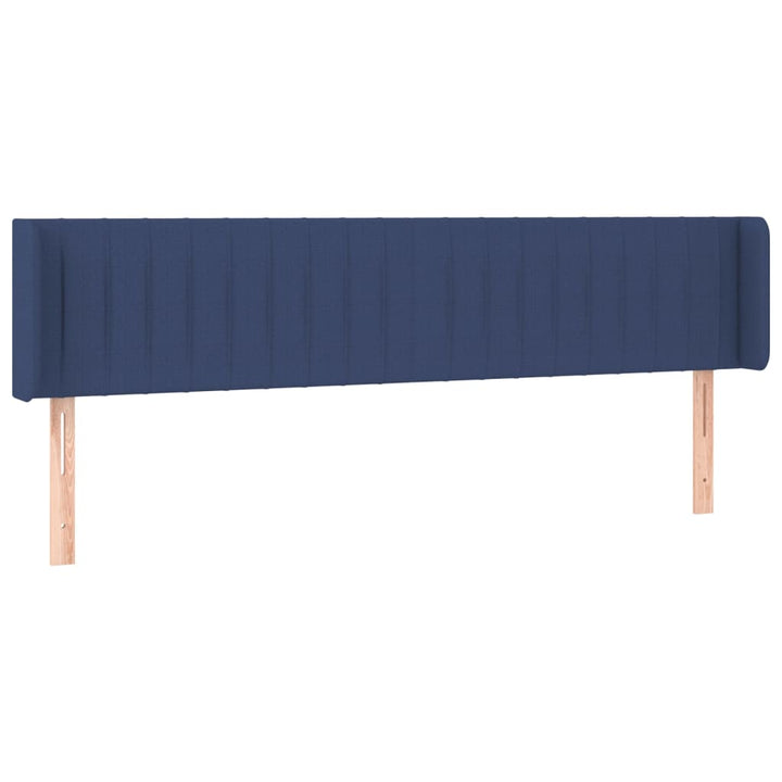 sengegavl med LED-lys 163x16x78/88 cm stof blå