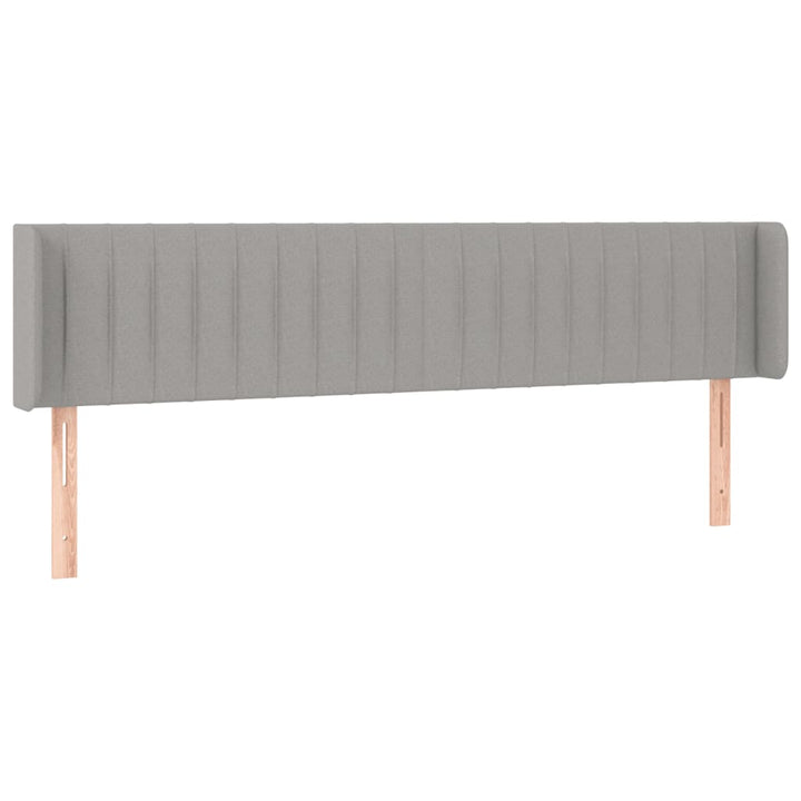 sengegavl med LED-lys 183x16x78/88 cm stof lysegrå
