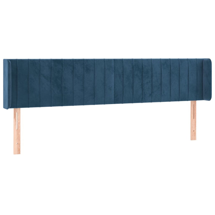 sengegavl med LED-lys 163x16x78/88 cm fløjl mørkeblå