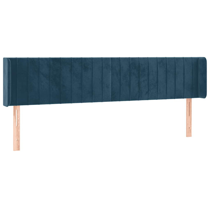 sengegavl med LED-lys 183x16x78/88 cm fløjl mørkeblå