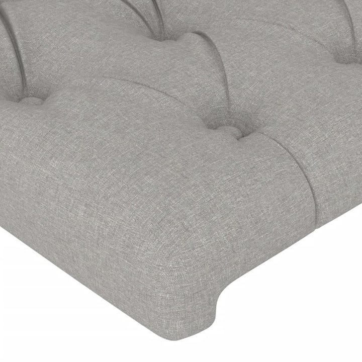 sengegavl med LED-lys 103x16x78/88 cm stof lysegrå
