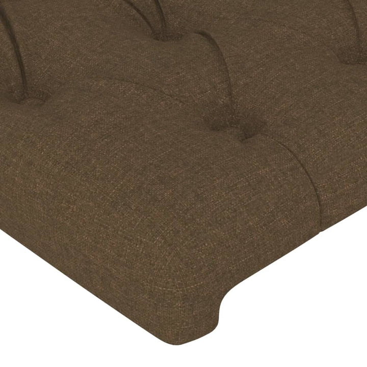 sengegavl med LED-lys 163x16x78/88 cm stof mørkebrun