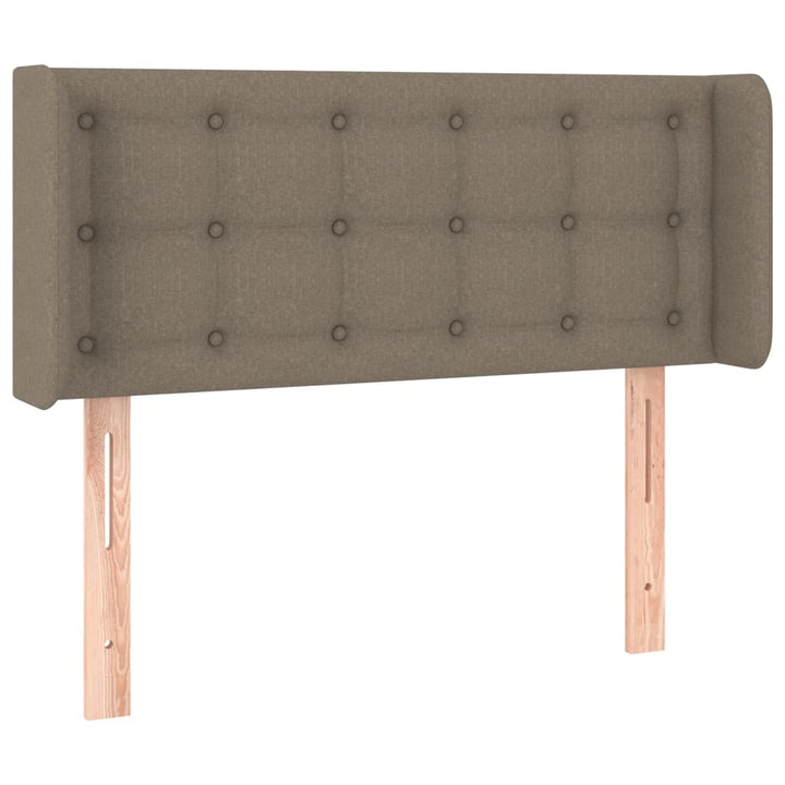 sengegavl med LED-lys 93x16x78/88 cm stof gråbrun