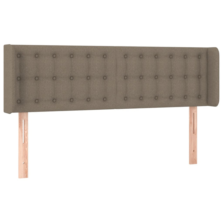 sengegavl med LED-lys 147x16x78/88 cm stof gråbrun