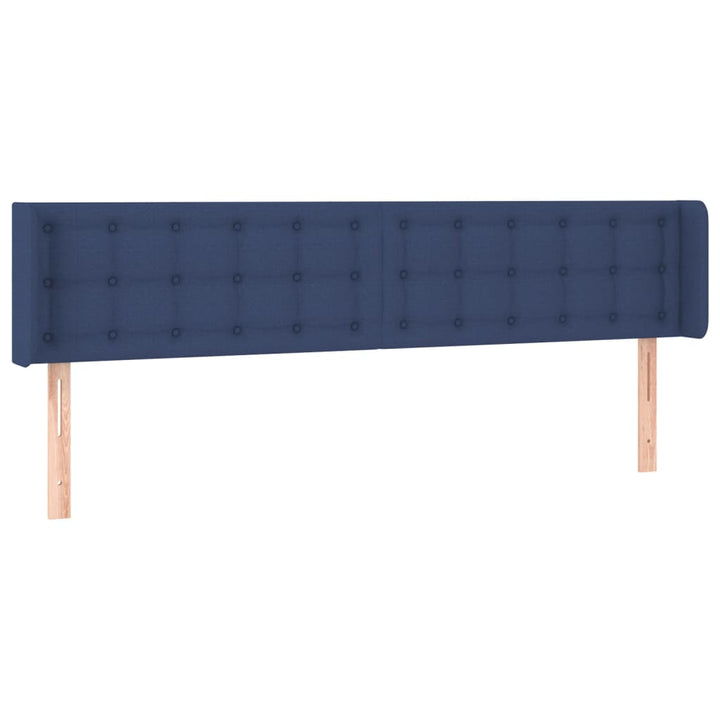 sengegavl med LED-lys 163x16x78/88 cm stof blå