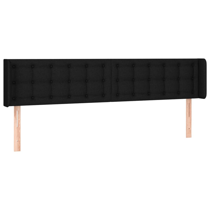 sengegavl med LED-lys 183x16x78/88 cm stof sort